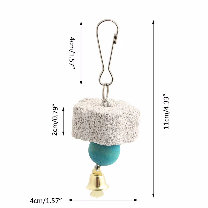 Попугай Товары для птиц рот точильного камня моляров камень висит строка жевательная игрушка Горячие C42