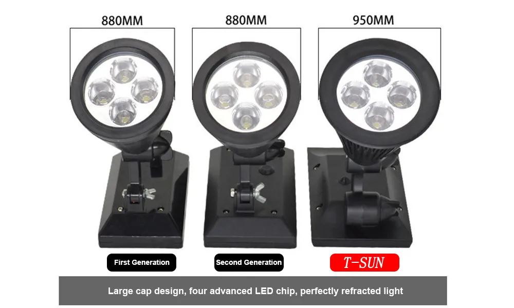 T-SUNRISE светодиодный светильник на солнечной батарее 4/7, регулируемый Солнечный Точечный светильник, IP65 Водонепроницаемый Ландшафтный настенный светильник, уличный светильник