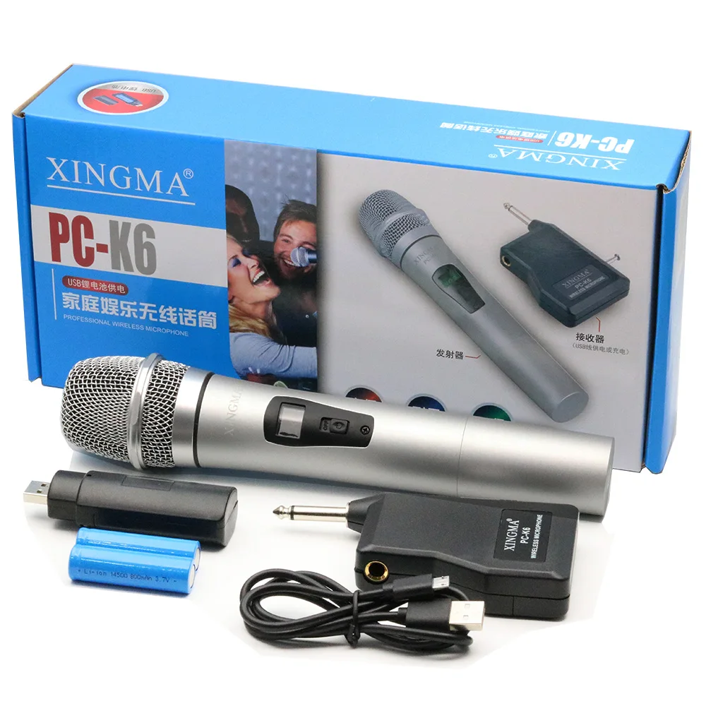 XINGMA PC-K6 Wireless Microphone Karaoke professional Studio Vhf Dynamic Handheld Mic For Computer Pc KTV System With Receiver 17