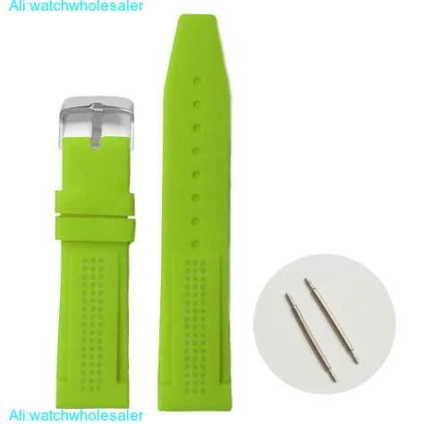 22mm Neon Green Silicone Jelly Rubber Ladies Men Watch Band Straps WB1075G22JB