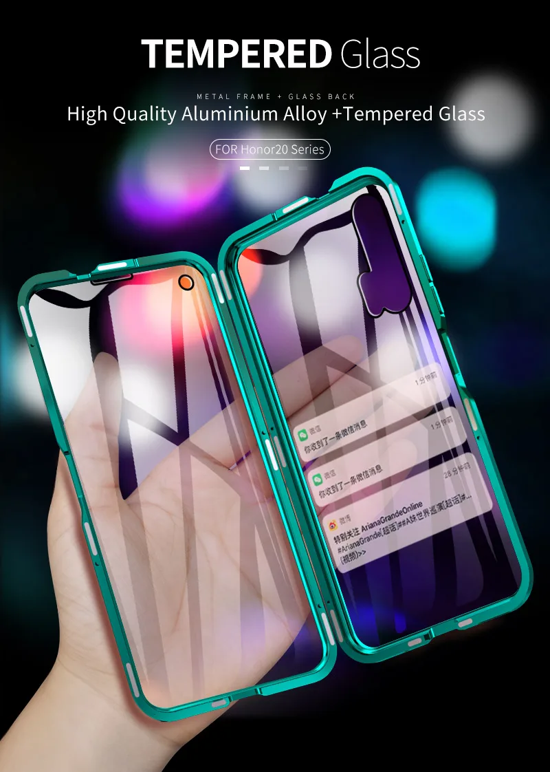 For Huawei Honor Pro Case 360 Full Body Protect Metal Magnetic Cover Case For Huawei Honor Lite Duble Side Tempered Glass Phone Case Covers Aliexpress