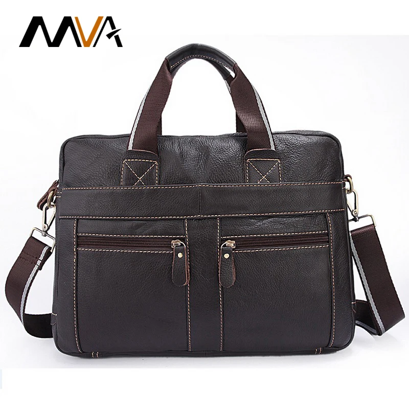 MVA Genuine Leather Men Bag Men Messenger Bags Men's Briefcase Handbag Leather Laptop Bag Portfolio Men Shoulder Crossbody Bags