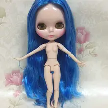 Цельная кукла без одежды blyth кукла, голубая Фабрика волос кукла, модная Кукла AABB