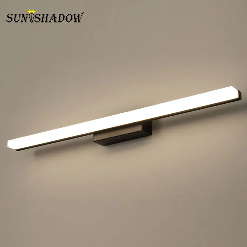 cheap Silve amp;Black Frame Simple Led Wall Light AC110V 220V Acrylic Sconce Led Wall Lamp Bathroom Lamp Bathroom Mirror Front Light Homes