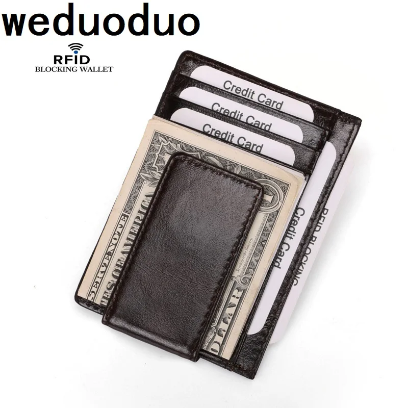 

Weduoduo 2019 Men Card Holder 100% Real Leather Convenient ID Pocket Bank Credit Card Case Anti-magnetic Thin Card Wallet