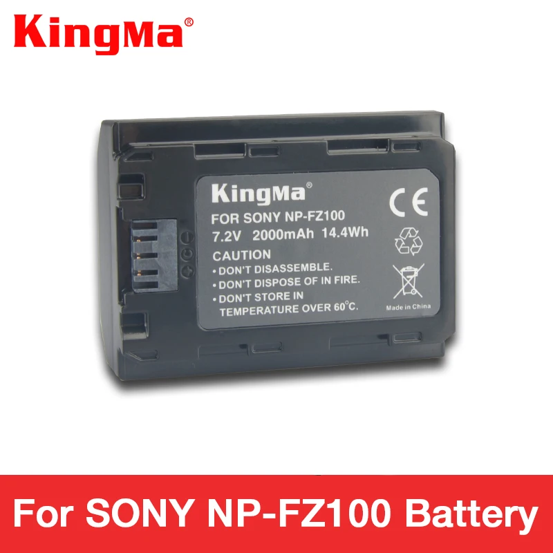KingMa np fz100 battery NP-FZ100 battery 2000 mAh for SONY ILCE-9 A7m3 a7r3 A9 7RM3 micro single camera