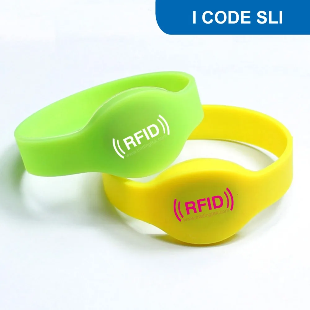 WB01 силиконовый браслет rfid nfc-браслет тег для контроль доступа 13,56 МГц ISO15693 1 K бит R/W ISO18000-3 с надписью I CODE SLI чип