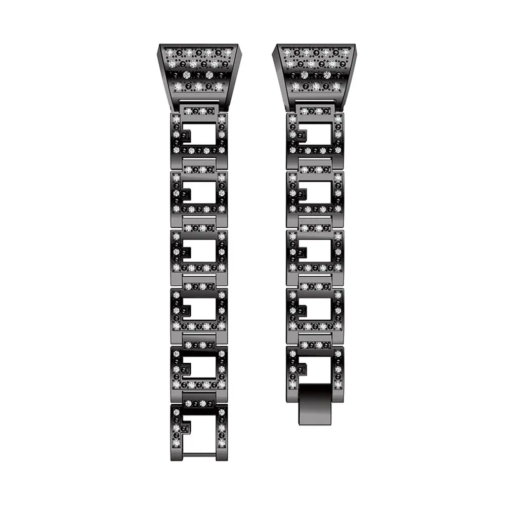 

GENBOLI Stainless Steel Watch Band For Fitbit Charge 2 Wrist Strap Band Bracelet Link Watchband Rhinestone Smart Band Accessory