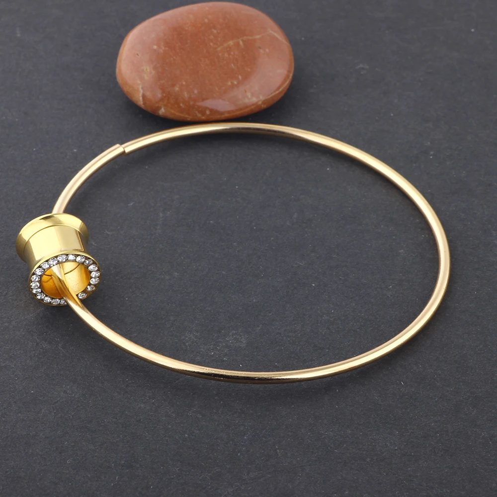 JUNLOWPY Double Flared Crystal Ear Stretching Kit Ring In Flesh Tunnels Gold Ear Plugs Body Jewelry Earring Expander Gauge 70pcs