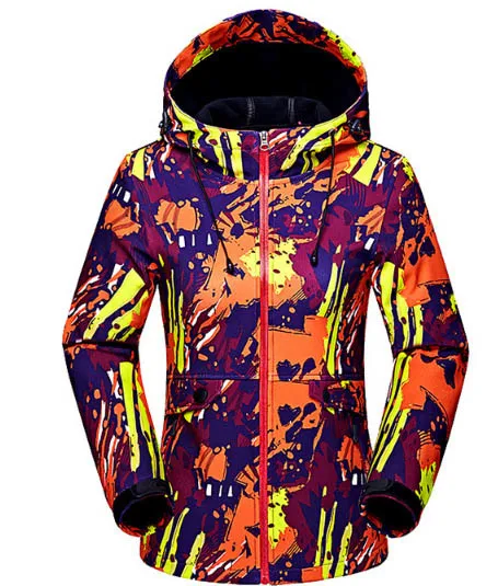 Женские новые зимние Водонепроницаемый Softshell флис теплый Comouflage Куртки Для женщин Кемпинг Охота Пеший Туризм Открытый