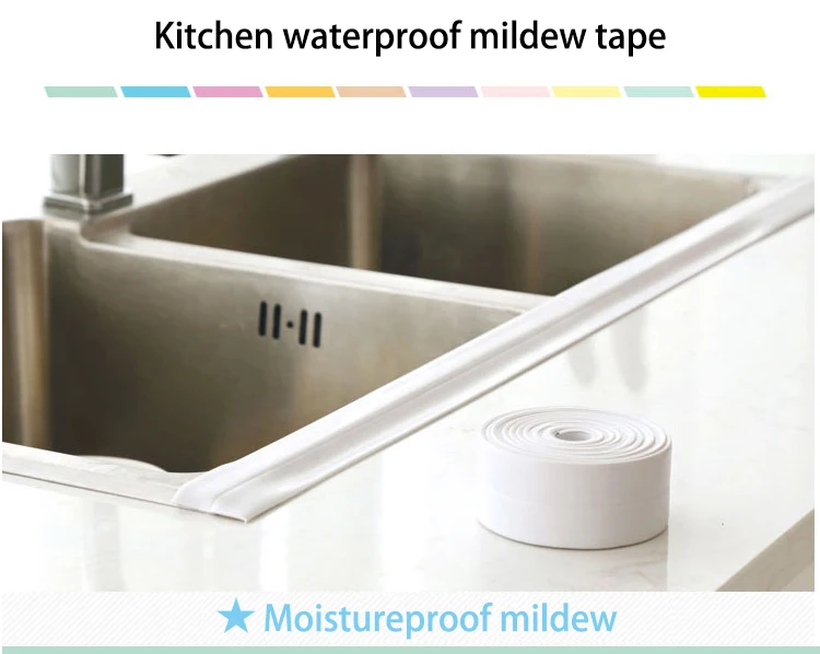 3.8cm3.2m Kitchen Wall Sticker Waterproof And Oil Proof PVC Self Adhesive Waterproof Anti-moisture Bathroom Mosaic Home Decor  9