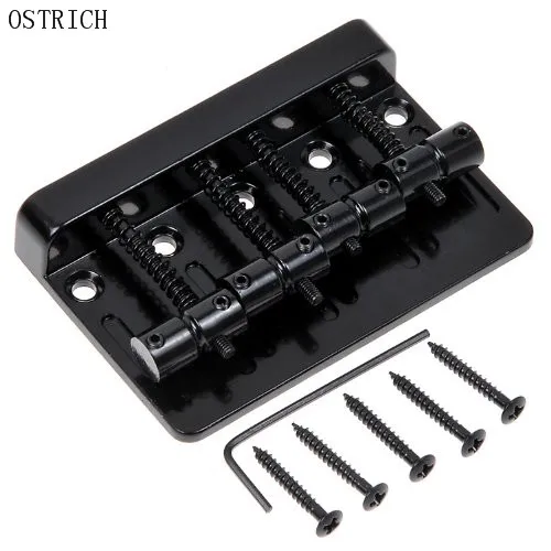 1pc Black Heavy Duty 4 String Bridge Guitar Parts for Bass Guitar Replacementguitar parts