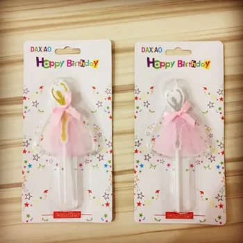 

10PCS Ballet dancer candle cake cakecup topper for girl's happy birthday party wedding cake topper Bougie long 12cm