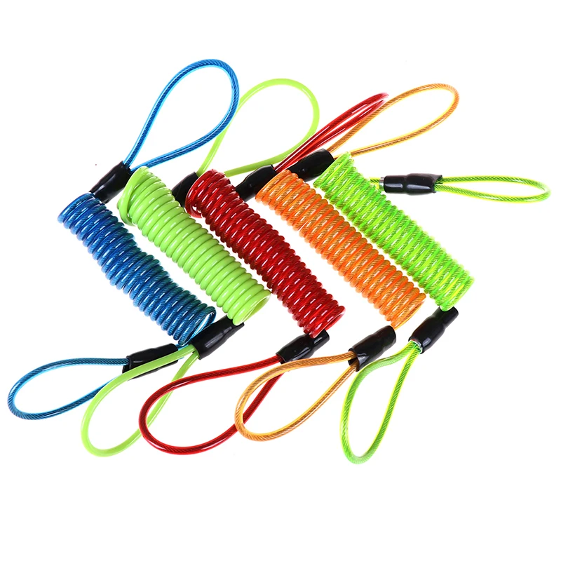 Anti-theft Motorcycle Alarm Bold Spring Cable Bicycle Lock Rope Helmet Wire