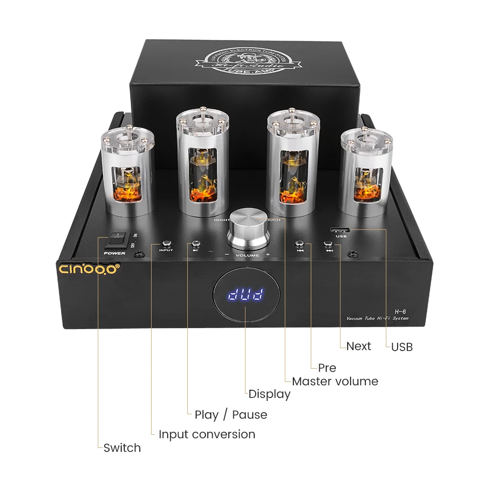 Bluetooth 65Wx2 6N2 6P1 HIFI вакуумный трубчатый предусилитель усилитель мощности 2 1 каналов