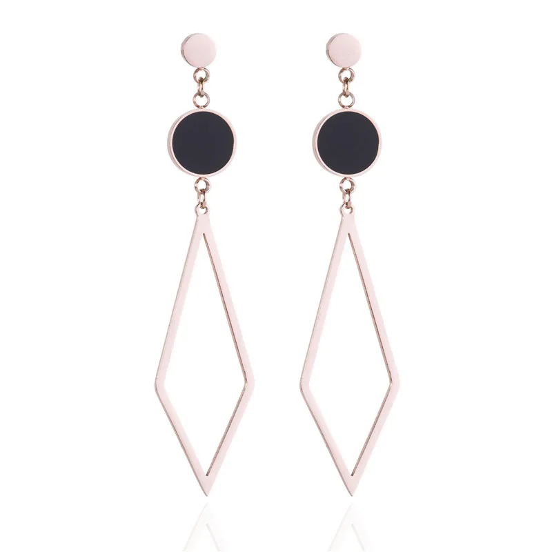 

Trendy Earings Fashion Jewelry Rose Gold Earrings for Women Stainless Steel Zirconia Round Earrings