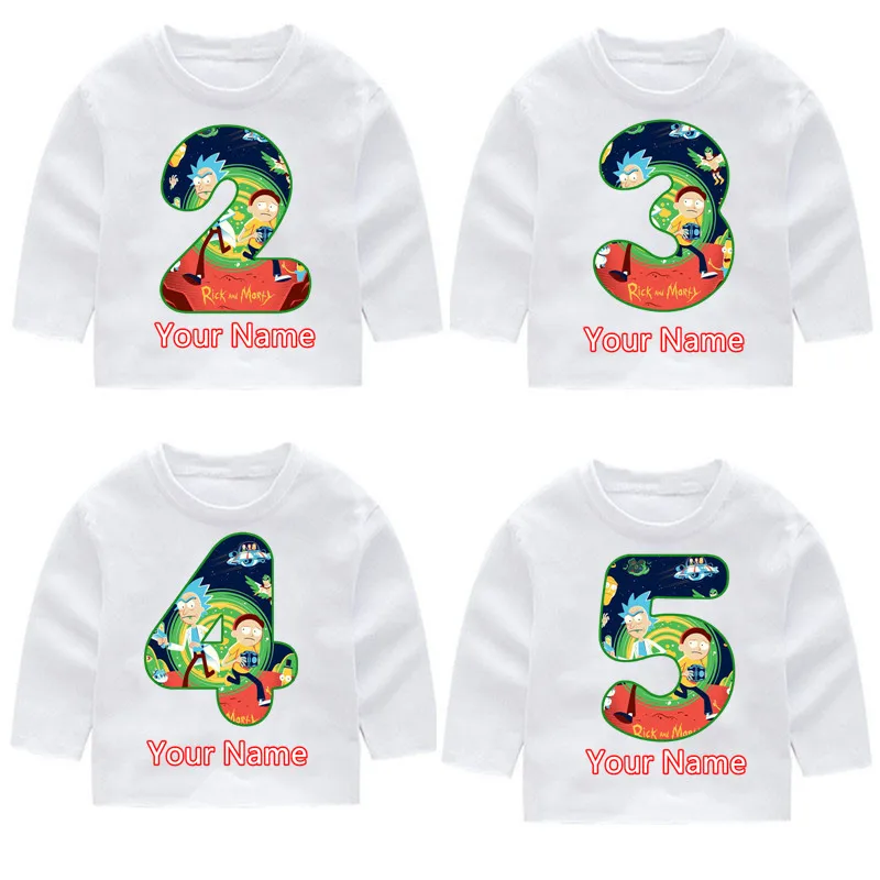 

Boys and Girls Rick And Morty Cotton Happy Birthday Long Sleeve T-shirts Kid's Fall Long Sleeve Tops Baby Girl Harajuku Clothes
