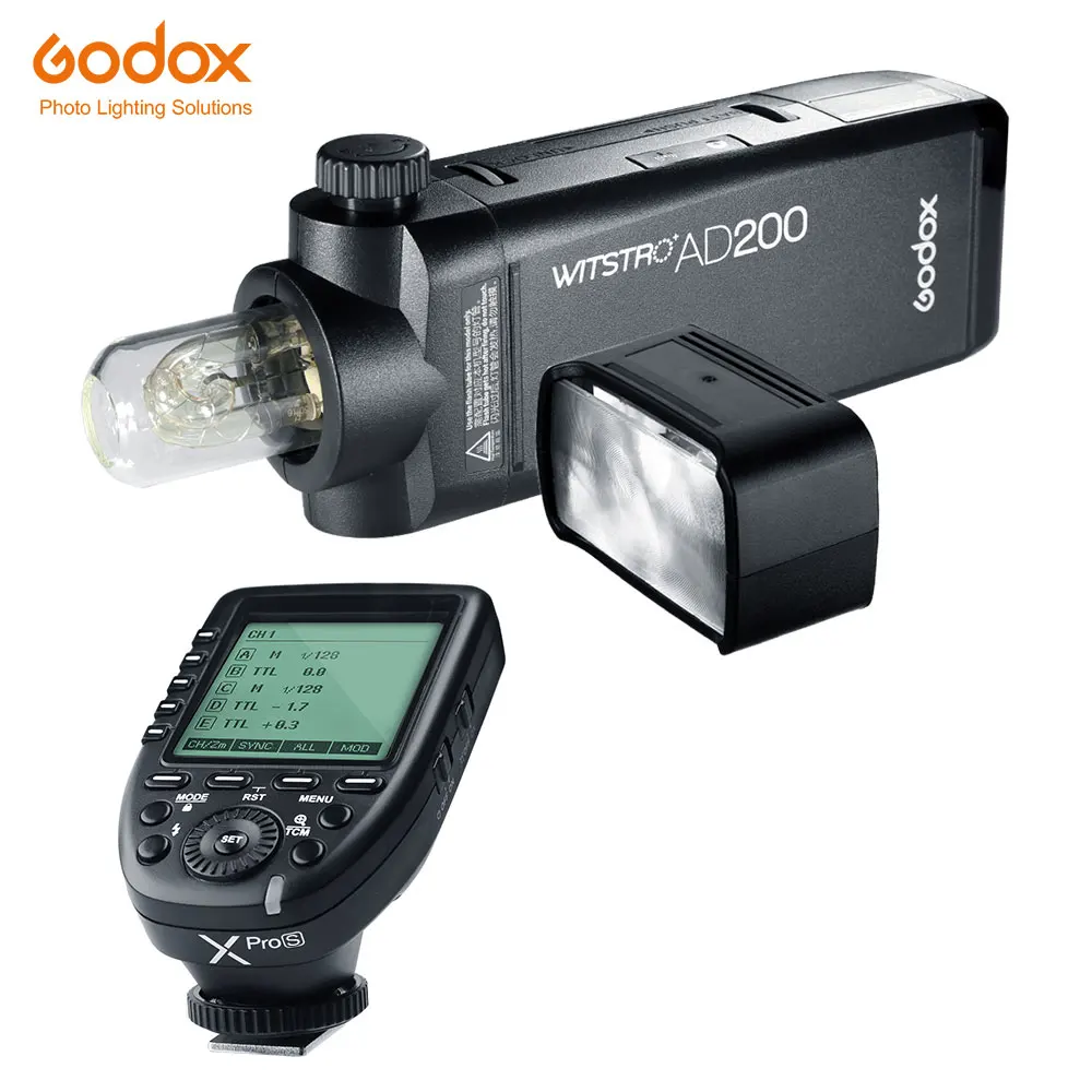 Godox AD200 200Ws TTL GN60 High Speed Sync Pocket Flash + Godox