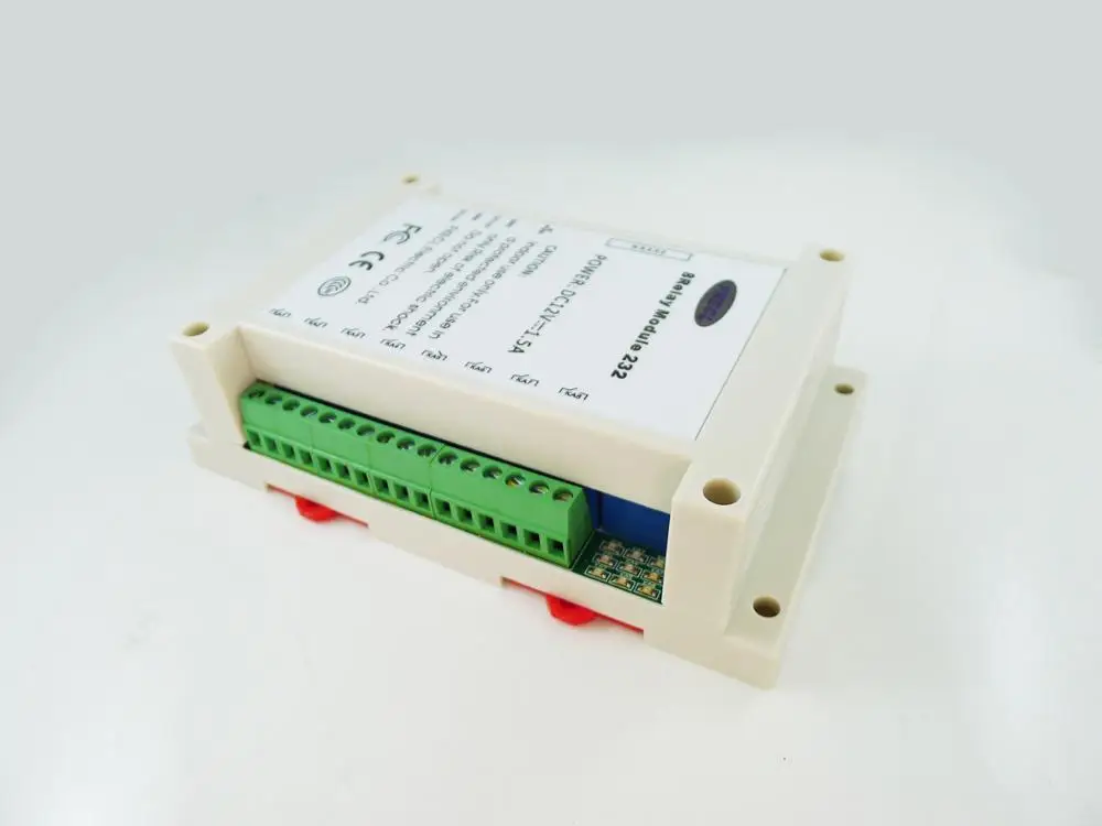 

Serial control, 8 relay module / relay board / computer control switch / rail installation