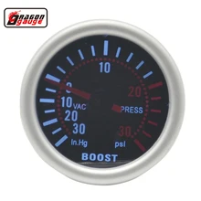 Дракон Калибр 52 мм белая подсветка автомобиля турбо метр boost gauge 0~ 30 PSI bost указатель метр vac Калибр