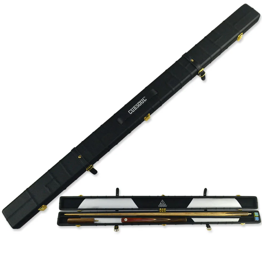 

Free Shipping CUESOUL Black and Golden Lock Two Compartment 3/4 Jointed Billiard Snooker Cue Case(Cue not Include)