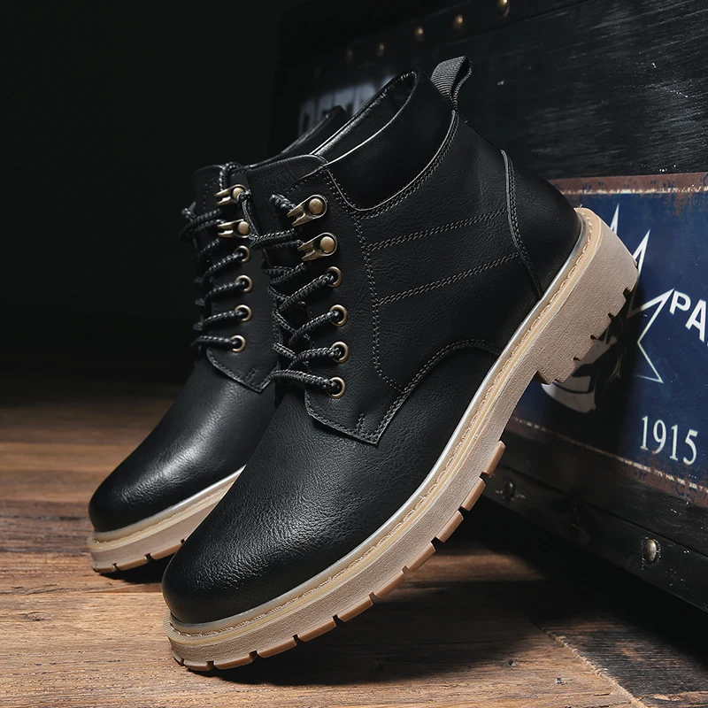 

Men Ankle Boots Shoes Suede Slip-resistant Work Safety Shoes Casual British Tooling Shoes Anti Puncture Safety Shoes for Men