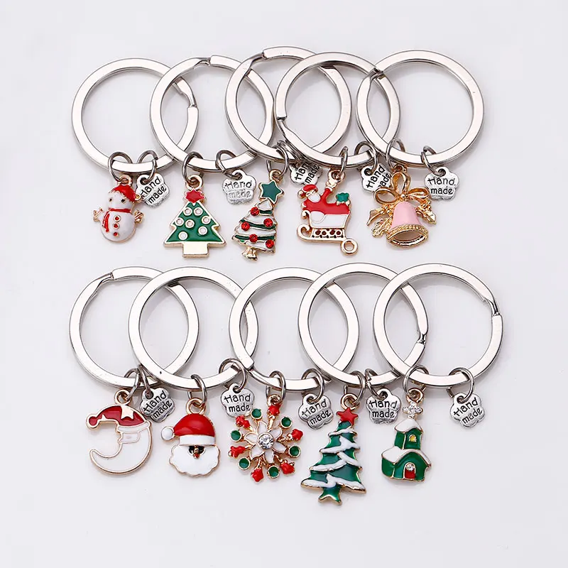 Metal Enamel Christmas Keychain & Phone Chain for Woman