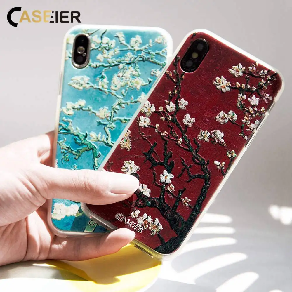 Чехол IER, чехол с тиснением для iPhone X, XR, XS, MAX, 8, 7, мягкий ТПУ, чехол для iPhone 5 5S se, 6, 6 S, 8, 7 Plus, чехол, Ван Гог, аксессуары для телефона