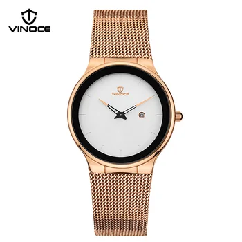 

VINOCE Watches Women 2019 Simplicity Top Brand Luxury Business Stainless Steel Fashion Waterproof Gold Quartz reloj mujer