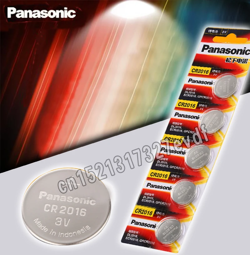 

Panasonic Top Quality Lithium Battery 5PCS/LOT 3V Li-ion cr2016 Button Battery Watch Coin Batteries cr 2016 DL2016 ECR2016 GPCR