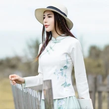 Новая Осенняя Футболка с нашивками в национальном стиле