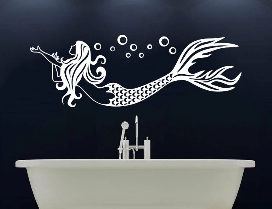 Mermaid Wall Decal Nymph Girl Tail Sea Animal Bathroom Girls Nursery Decor NV175 Mermaid Wall Decal Nymph Girl Tail Sea Animal Bathroom Girls Nursery Decor NV175