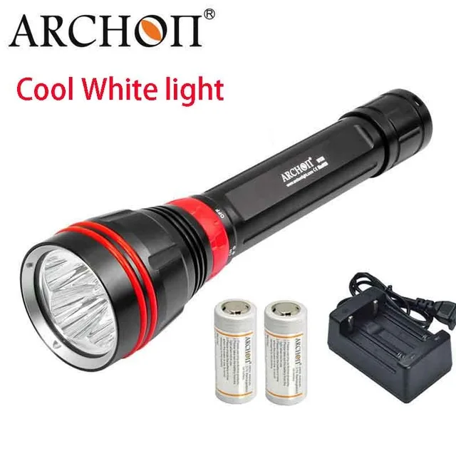 ARCHON DY02 4000 люменов 6500 к CREE XP-L светодиодный фонарик для дайвинга фонарь свет на 26650 батарея и зарядное устройство - Испускаемый цвет: cool white light