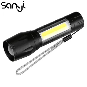 

SANYI Mini LED Flashlight Torch COB Pen Light Camping Hunting Lamp for Outdoor Portable Lantern Power By AA battery