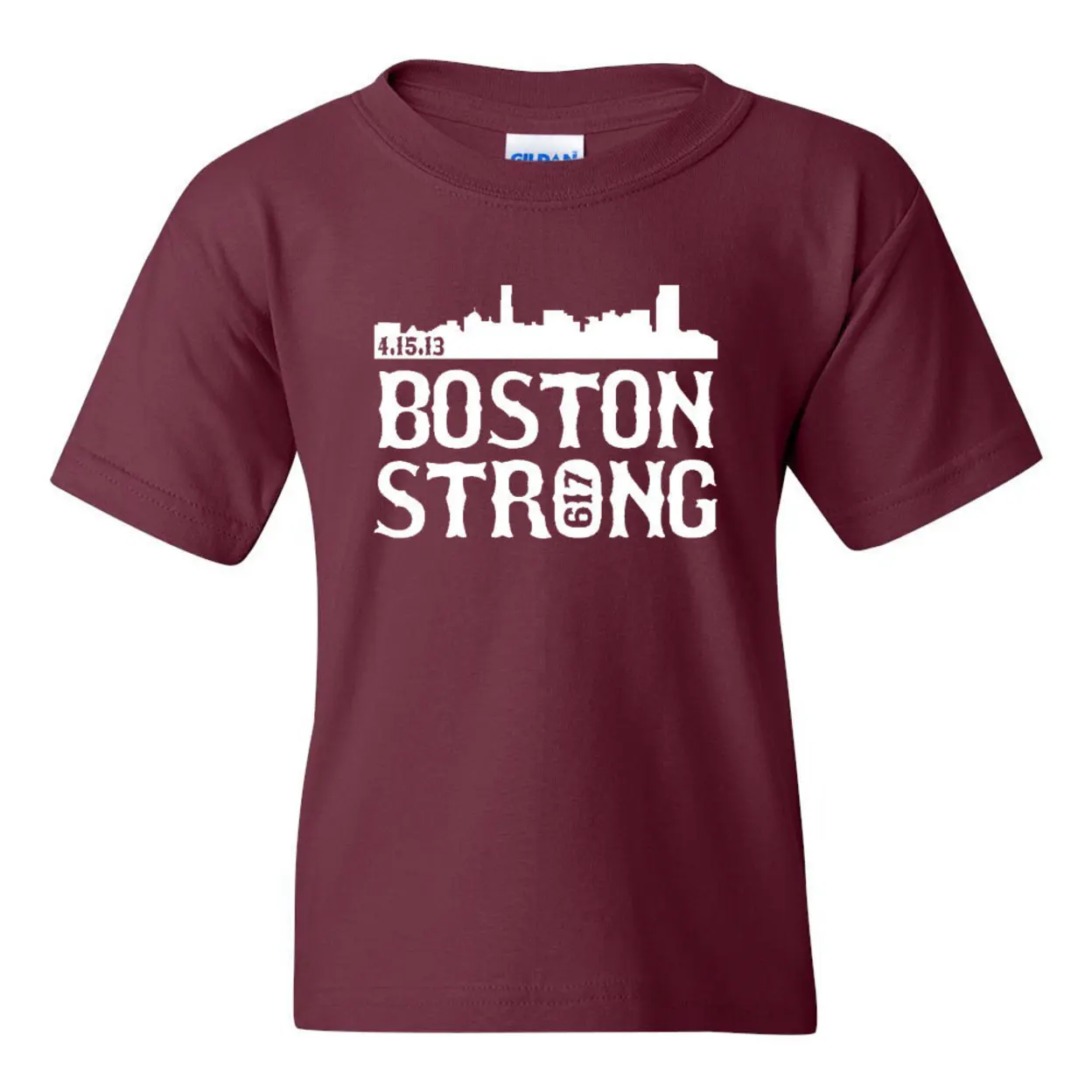 Boston Strong 617 City Skyline Novelty Youth Kids T-Shirt Tee (2)