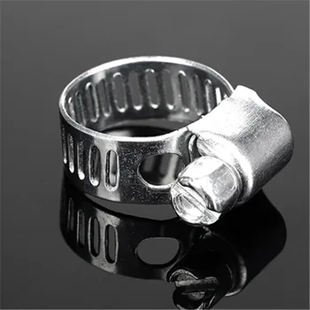 

50pcs 10-16mm/13-19mm/16-25mm American Type Screw Band Worm Drive Hose Clamps, 304 Stainless steel hose Hoop Pipe Clips
