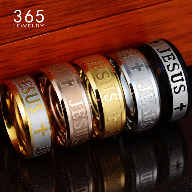 Europe Classic Jewelry Stainless Steel Letter Bible Rings Black Silver Rose Gold Europe Classic Jewelry Stainless Steel Letter Bible Rings Black Silver Rose Gold