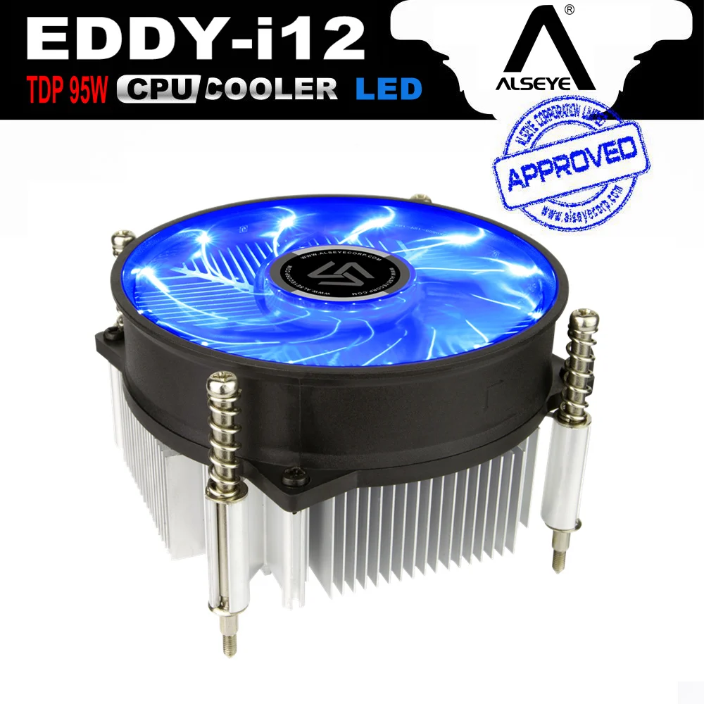 ALSEYE CPU Heatsink with 90mm LED CPU Fan, TDP 95W 0.23A 2200RPM CPU