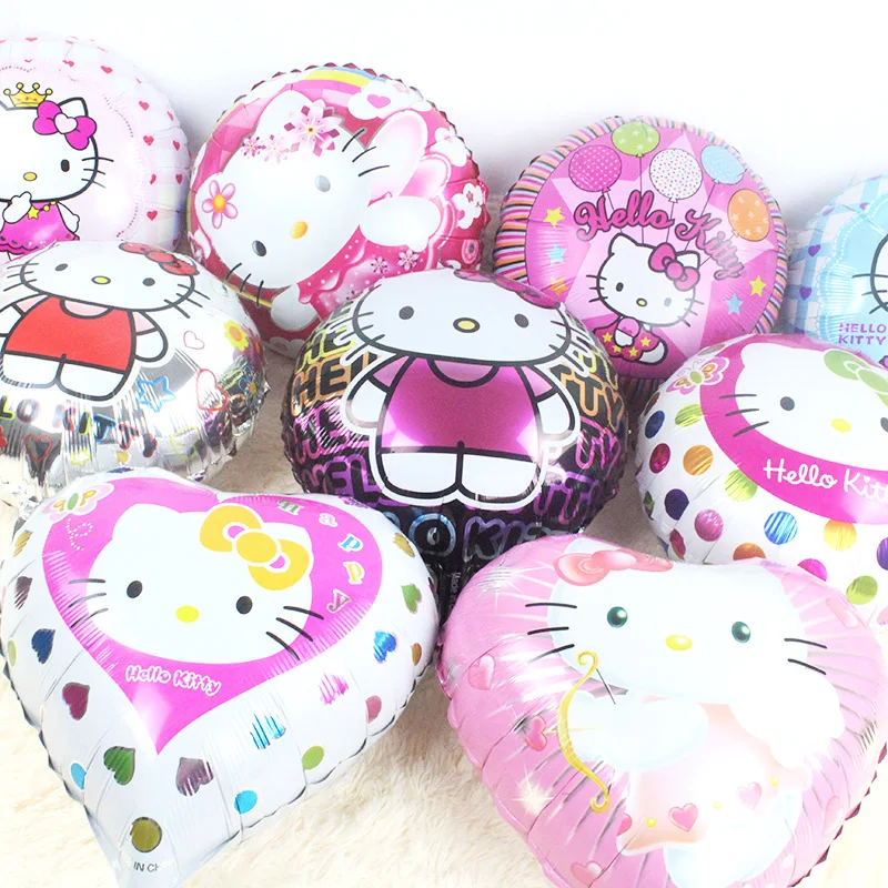

18-inch Katy Cat Cartoon Aluminum Balloon KT Children's Birthday Party Decorative Sweep Small Gifts.