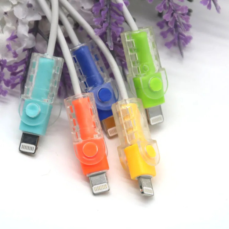 100 шт./лот USB кабель протектор красочные зарядное устройство USB защита шнура для iPhone 8 7 6 S 6 5 5S рукавом защиты для Samsung Android