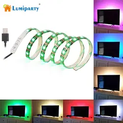 Lumiparty 1 м 60led ТВ Светодиодные ленты свет USB Порты и разъёмы SMD5050 RGB Цвет Изменение Light Kit для плоских Экран/LED desktop/pc Мониторы