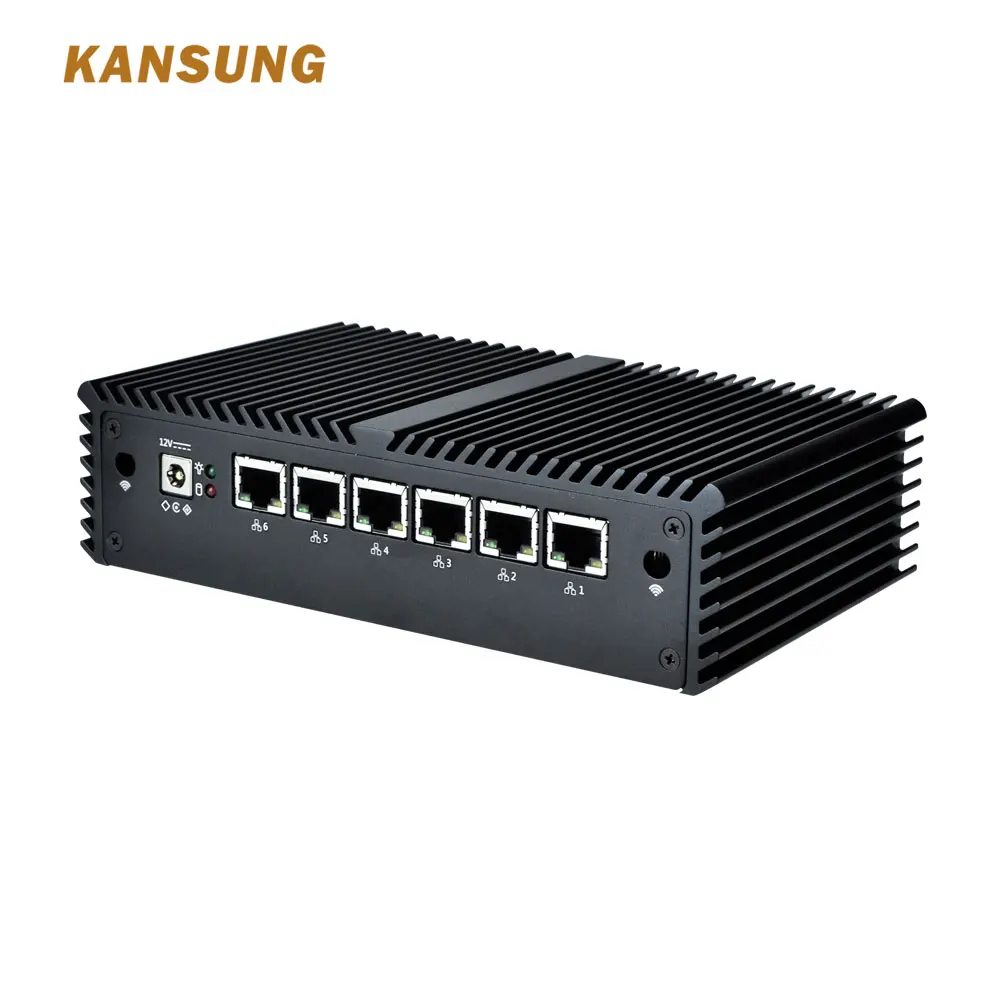 Kansung 6 LAN Мини ПК K555G6 с 7-ым процессором Intel Core i5-7200U гигабитный NIC безвентиляторный предварительно загруженный маршрутизатор Windows 8