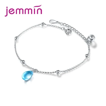 

New Arrival 925 Sterling Silver Simple Style Blue Crystal Charm Bracelet Jewelry Gift Wedding Banquet Wholesale Top Sale