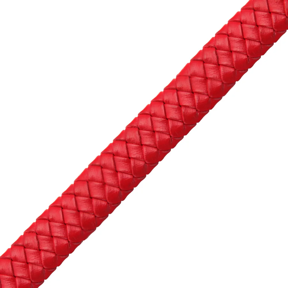12*6 мм плоский квадратный подлинный кожаный плетеный веревочный натуральный непрерывный шнур для DIY мужчин браслет ювелирные изделия Ремесло Изготовление торговля - Цвет: Red