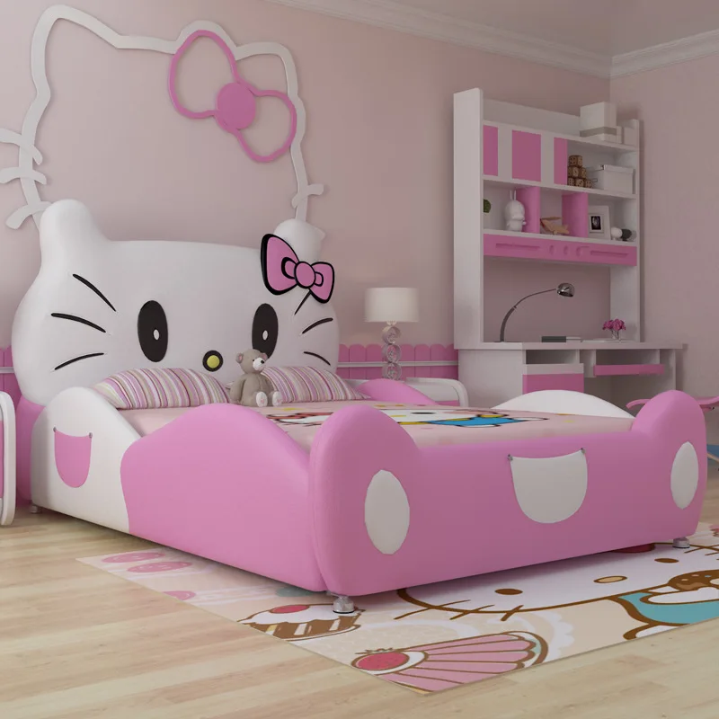 Дизайн модный дизайн hello kitty розовая кожаная детская спальня для девочек