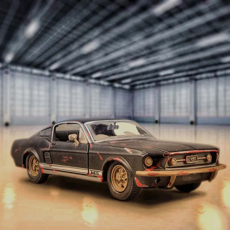 

Antique Style 1:24 Die-cast Tin Car Models for Ford mustang 1967 GT Muscle Sports car Gift For Children Home Decoration
