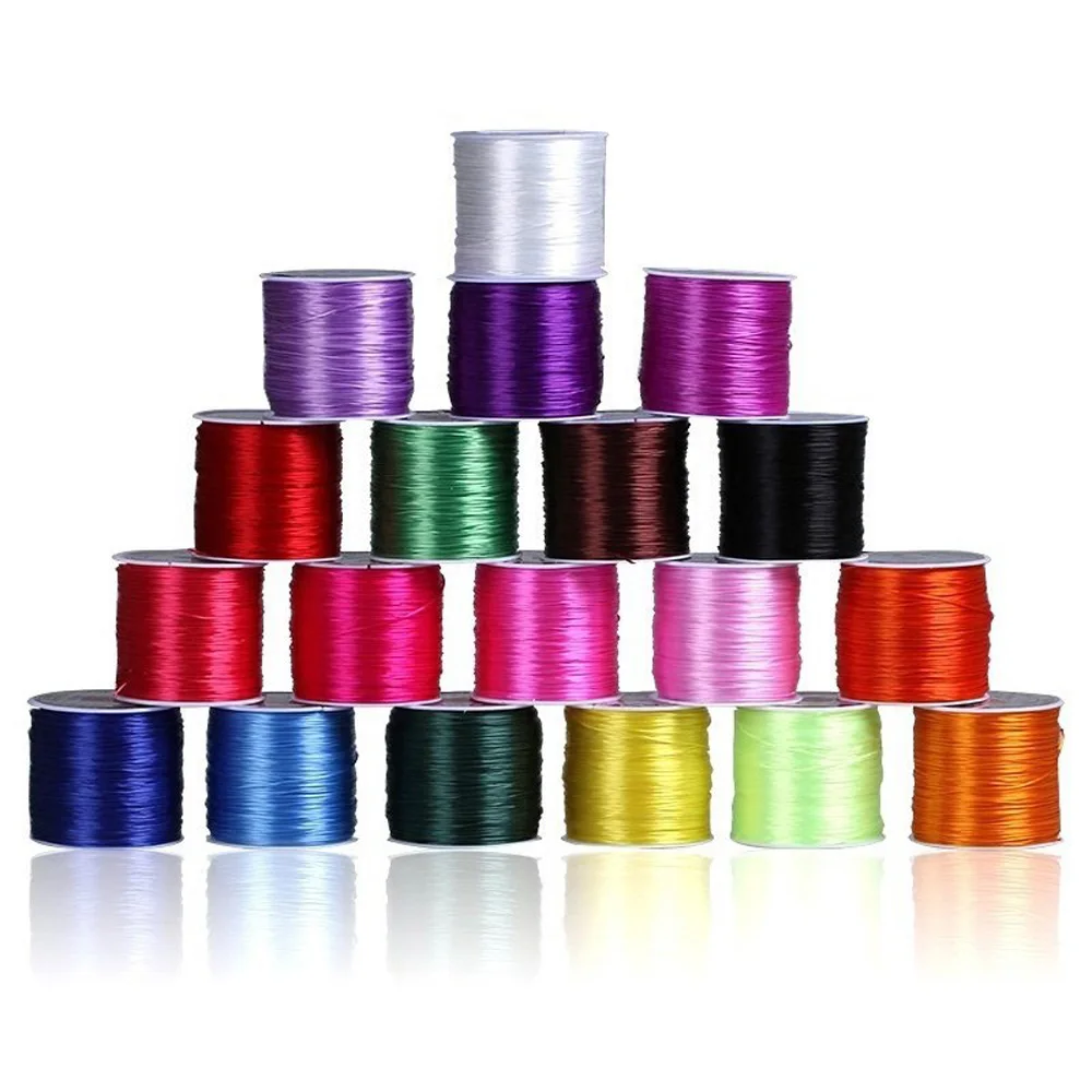 

1lot 0.8mm 60 M Colorful Flexible Elastic Crystal Line Rope Cord For Manufacture Of Jewelry Wire Fishing Thread Rope Bracelet