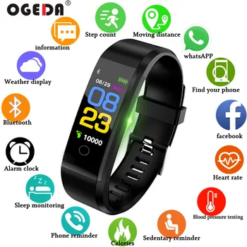 

OGEDA 2019 New Smart Watch Men Women Heart Rate Monitor Blood Pressure Fitness Tracker Sport Reloj for ios android BOX Bluetooth