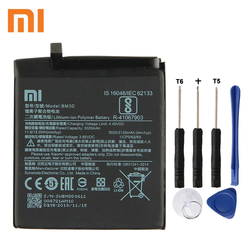 

Xiao Mi Xiaomi Mi BM3D Phone Battery For Xiao mi 8 SE MI8 SE M8 SE BM3D 3120mAh Original Replacement Battery + Tool