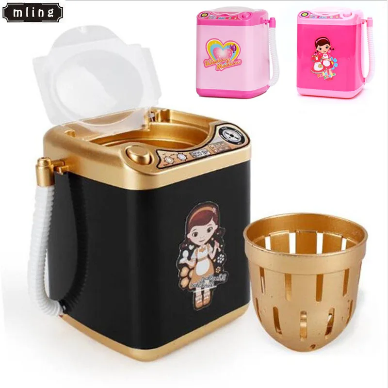 

mling 1pcs Mini Electric Makeup Brush Cleaner Washing Machine Dollhouse Toy Wash Makeup Brushes Beauty Blender cleaning Tool